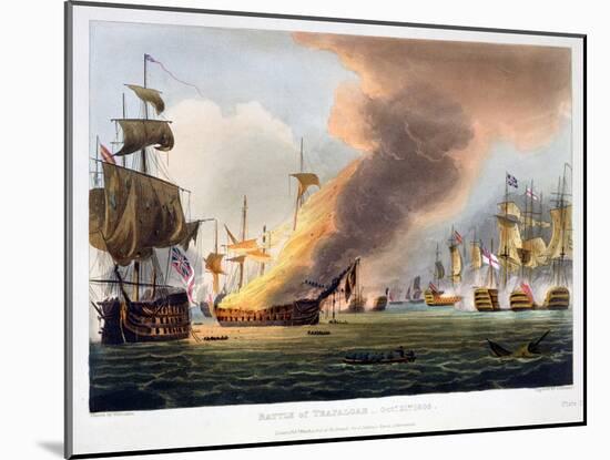 The Battle of Trafalgar, 21st October 1805 (1816)-Thomas Sutherland-Mounted Giclee Print
