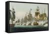 The Battle of Trafalgar, 21st October 1805, for J. Jenkins's "Naval Achievements"-Thomas Whitcombe-Framed Stretched Canvas