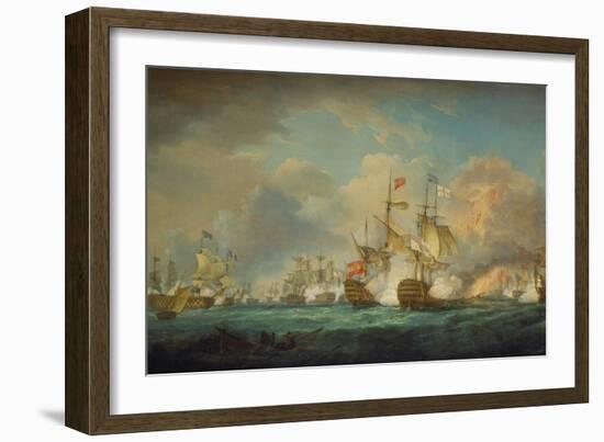 The Battle of Trafalgar, 21st October 1805. Painted 1806-Thomas Whitcombe-Framed Giclee Print