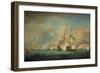 The Battle of Trafalgar, 21st October 1805. Painted 1806-Thomas Whitcombe-Framed Giclee Print