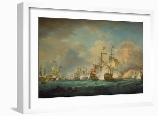 The Battle of Trafalgar, 21st October 1805. Painted 1806-Thomas Whitcombe-Framed Giclee Print