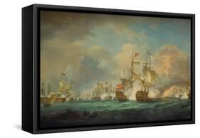 The Battle of Trafalgar, 21st October 1805. Painted 1806-Thomas Whitcombe-Framed Stretched Canvas