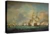 The Battle of Trafalgar, 21st October 1805. Painted 1806-Thomas Whitcombe-Stretched Canvas