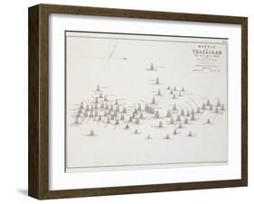 The Battle of Trafalgar, 21st October 1805, Positions in the Battle, circa 1830s-Alexander Keith Johnston-Framed Giclee Print