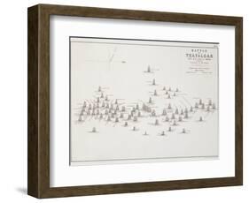 The Battle of Trafalgar, 21st October 1805, Positions in the Battle, circa 1830s-Alexander Keith Johnston-Framed Giclee Print