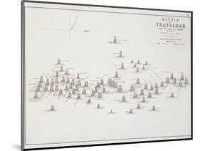 The Battle of Trafalgar, 21st October 1805, Positions in the Battle, circa 1830s-Alexander Keith Johnston-Mounted Giclee Print