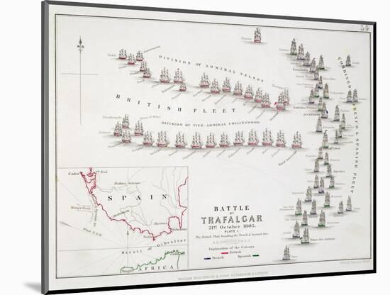 The Battle of Trafalgar, 21st October 1805, the British Breaking the French and Spanish Line-Alexander Keith Johnston-Mounted Giclee Print