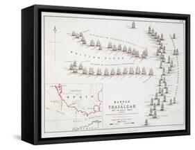 The Battle of Trafalgar, 21st October 1805, the British Breaking the French and Spanish Line-Alexander Keith Johnston-Framed Stretched Canvas
