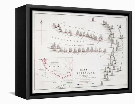 The Battle of Trafalgar, 21st October 1805, the British Breaking the French and Spanish Line-Alexander Keith Johnston-Framed Stretched Canvas