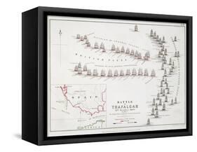 The Battle of Trafalgar, 21st October 1805, the British Breaking the French and Spanish Line-Alexander Keith Johnston-Framed Stretched Canvas