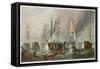 The Battle of Trafalgar and the Victory of Lord Nelson Over the Combined French and Spanish Fleets-null-Framed Stretched Canvas