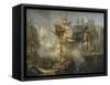 The Battle of Trafalgar, as Seen from the Mizen Starboard Shrouds of the Victory-J. M. W. Turner-Framed Stretched Canvas