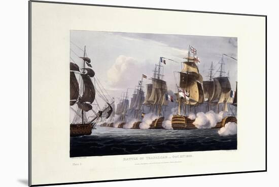 The Battle of Trafalgar, October 21st 1805, 1816-Thomas Whitcombe-Mounted Giclee Print