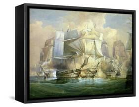 The Battle of Trafalgar, the Beginning of the Action, 21st October 1805-William John Huggins-Framed Stretched Canvas