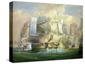 The Battle of Trafalgar, the Beginning of the Action, 21st October 1805-William John Huggins-Stretched Canvas