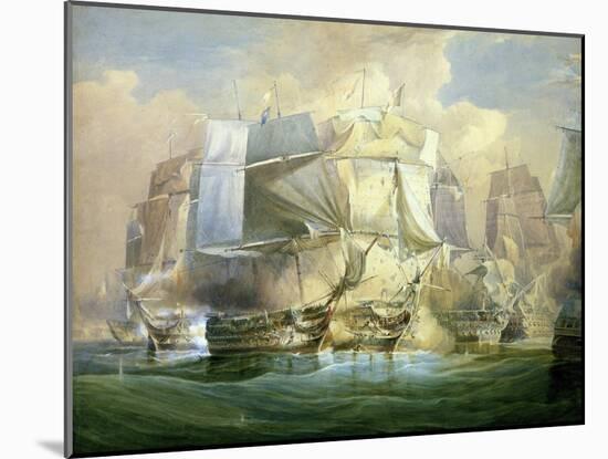 The Battle of Trafalgar, the Beginning of the Action, 21st October 1805-William John Huggins-Mounted Giclee Print