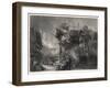 The Battle of Trafalgar, The Victory at the Moment That Nelson was Wounded-J.b. Allen-Framed Art Print