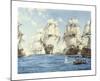 The Battle of Trafalgar-Montague Dawson-Mounted Premium Giclee Print
