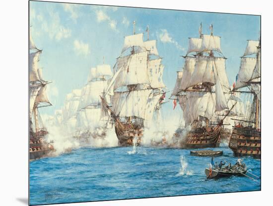 The Battle of Trafalgar-Montague Dawson-Mounted Premium Giclee Print