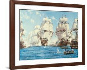 The Battle of Trafalgar-Montague Dawson-Framed Art Print