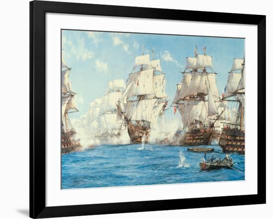 The Battle of Trafalgar-Montague Dawson-Framed Art Print