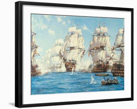 The Battle of Trafalgar-Montague Dawson-Framed Art Print