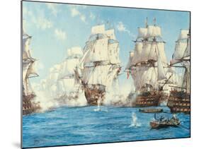 The Battle of Trafalgar-Montague Dawson-Mounted Art Print