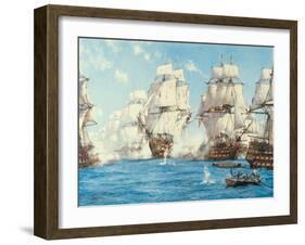 The Battle of Trafalgar-Montague Dawson-Framed Art Print