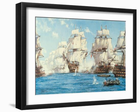 The Battle of Trafalgar-Montague Dawson-Framed Art Print