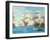 The Battle of Trafalgar-Montague Dawson-Framed Art Print