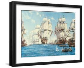 The Battle of Trafalgar-Montague Dawson-Framed Art Print