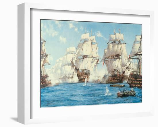 The Battle of Trafalgar-Montague Dawson-Framed Premium Giclee Print