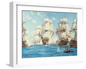 The Battle of Trafalgar-Montague Dawson-Framed Premium Giclee Print