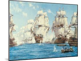 The Battle of Trafalgar-Montague Dawson-Mounted Premium Giclee Print