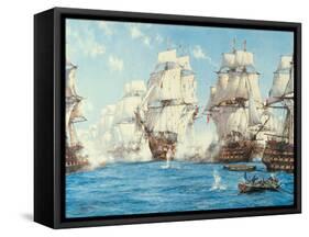 The Battle of Trafalgar-Montague Dawson-Framed Stretched Canvas