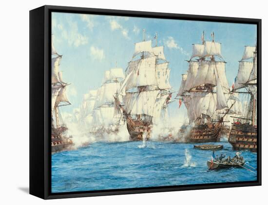 The Battle of Trafalgar-Montague Dawson-Framed Stretched Canvas