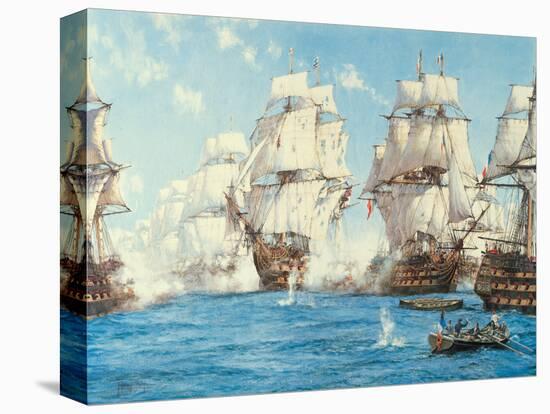 The Battle of Trafalgar-Montague Dawson-Stretched Canvas