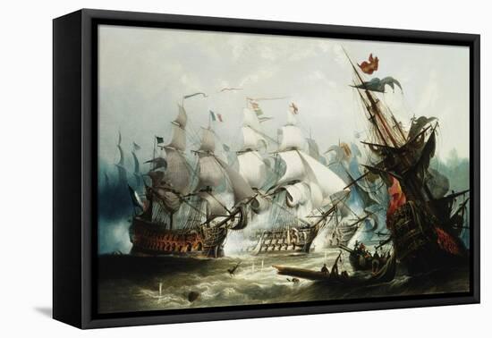 The Battle of Trafalgar-John Callow-Framed Stretched Canvas