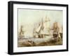 The Battle of Traflagar: the Victory Breaking the Line-George Chambers-Framed Giclee Print