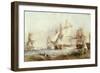 The Battle of Traflagar: the Victory Breaking the Line-George Chambers-Framed Giclee Print