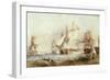 The Battle of Traflagar: the Victory Breaking the Line-George Chambers-Framed Giclee Print