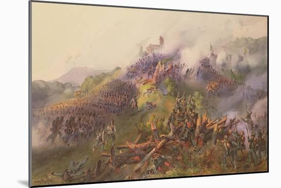 The Battle of Vicenza: the Storming of Monte Berico, June 1848-Franz Gerusch-Mounted Giclee Print