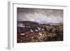 The Battle of Waterloo: British Squares Receiving the Charge of the French Cuirassiers-Felix Philippoteaux-Framed Giclee Print