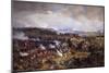 The Battle of Waterloo: British Squares Receiving the Charge of the French Cuirassiers-Felix Philippoteaux-Mounted Giclee Print