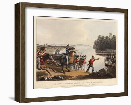 The Battle of Waterloo Decided by the Duke of Wellington-John Augustus Atkinson-Framed Giclee Print