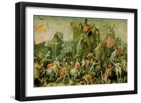 The Battle of Zama, 202 BC, 1570-80-Giulio Romano-Framed Giclee Print
