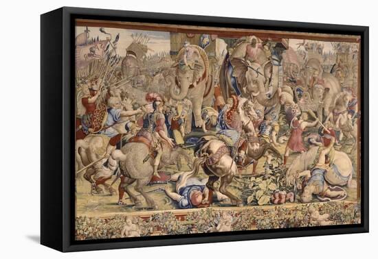 The Battle of Zama-Giulio Romano-Framed Stretched Canvas