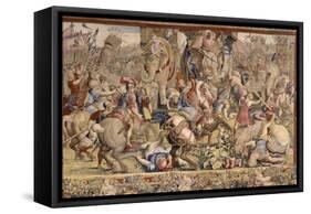 The Battle of Zama-Giulio Romano-Framed Stretched Canvas