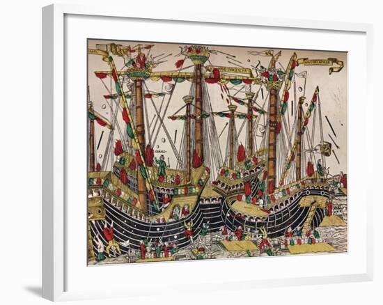 'The Battle of Zonchio (Navarino)', c1499-Unknown-Framed Giclee Print