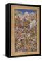 The Battle Preceding the Capture of the Fort at Bundi, Rajasthan, in 1577-Tulsi Kalan-Framed Stretched Canvas